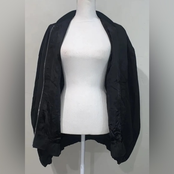 ZARA OVERSIZE WOOL BOMBER BLACK JACKET LIMITED EDITION WOMEN SIZE SMALL NWT - Picture 8 of 12